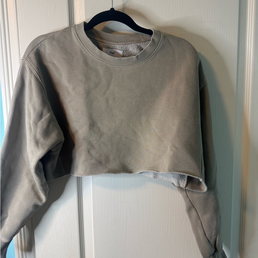 TNA Cropped Crewneck Sweatshirt - Taupe